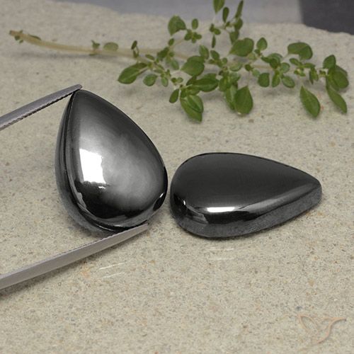 63.94ctw Natural Gris negro Hematites, En forma de pera, Opaco