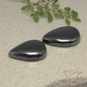 Gemas de Hematites Gris negro natural de 60.51 ct, En forma de pera, Opaco