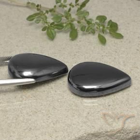 Gemas de Hematites Gris negro natural de 60.51 ct, En forma de pera, Opaco