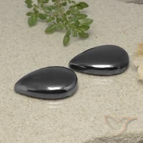 Gemas de Hematites Gris negro natural de 54.71 ct, En forma de pera, Opaco