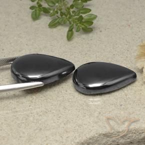 Gemas de Hematites Gris negro natural de 54.71 ct, En forma de pera, Opaco