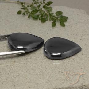 Gemas de Hematites Gris oscuro natural de 68.39 ct, En forma de pera, Opaco
