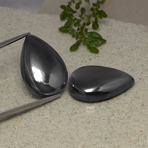 69.58ctw Natural Gris negro Hematites, En forma de pera, Opaco