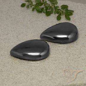 Gemas de Hematites Gris negro natural de 69.58 ct, En forma de pera, Opaco