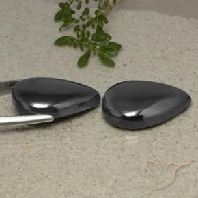 Gemas de Hematites Gris negro natural de 69.58 ct, En forma de pera, Opaco