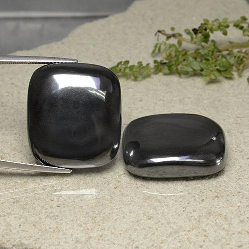 Gemas de hematita gris natural de 117,62 ct, corte cojín, opaco