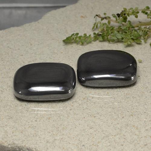 Gemas de hematita gris natural de 117,62 ct, corte cojín, opaco