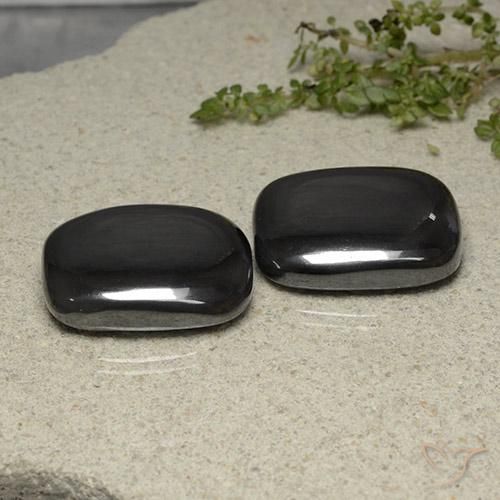 Gemas de Hematites Gris oscuro natural de 109.47 ct, Forma Cojín, Opaco
