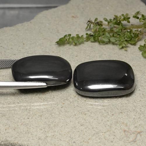 Gemas de Hematites Gris oscuro natural de 109.47 ct, Forma Cojín, Opaco