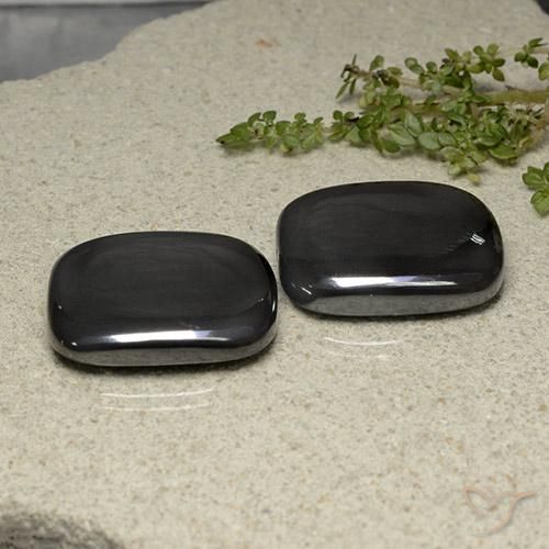 Gemas de Hematites Gris negro natural de 100.49 ct, Forma Cojín, Opaco