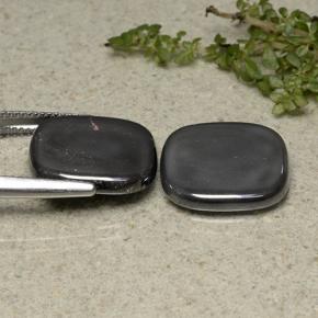 Gemas de hematita gris natural de 26,47 ct, corte cojín, opaco