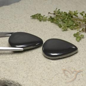 Gemas de Hematites Gris negro natural de 58.28 ct, En forma de pera, Opaco