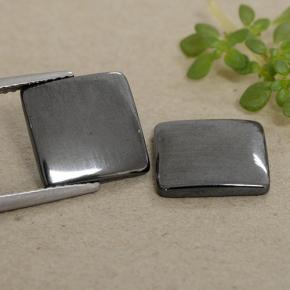 Gemas de hematita gris natural de 9,69 ct, cuadrado, opaco