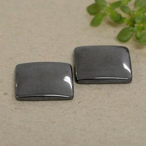 Gemas de hematita gris natural de 9,69 ct, cuadrado, opaco