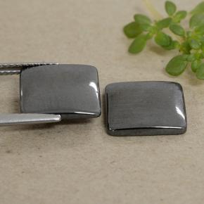 Gemas de hematita gris natural de 9,69 ct, cuadrado, opaco
