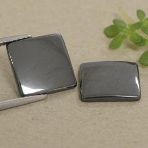 Gemas de Hematites Gris negro natural de 9.42 ct, Cuadrado, Opaco
