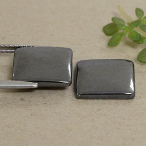 Gemas de hematita gris natural de 9,72 ct, cuadrado, opaco