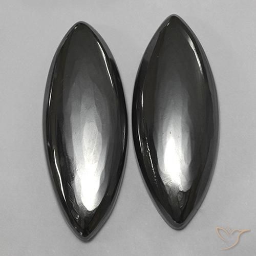 27.52ctw Natural Gris oscuro Hematites, Marquesa, Opaco