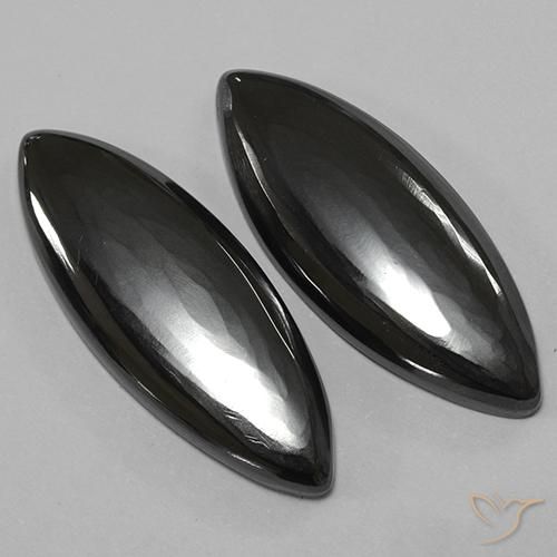 Gemas de Hematites Gris oscuro natural de 27.52 ct, Marquesa, Opaco