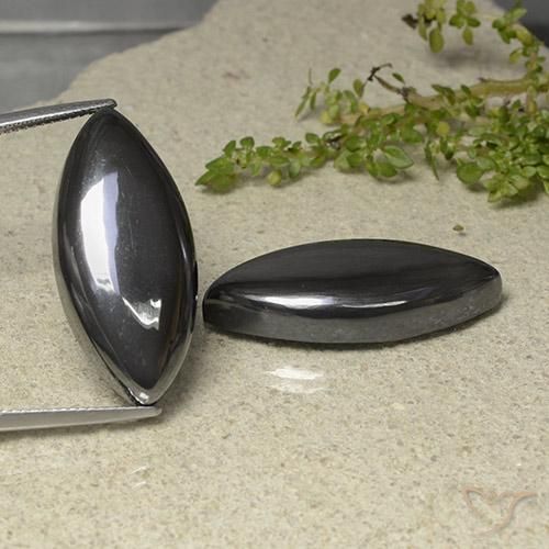 70.41ctw Natural Gris negro Hematites, Marquesa, Opaco