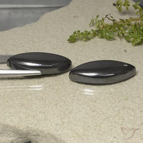 Gemas de Hematites Gris negro natural de 70.41 ct, Marquesa, Opaco