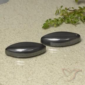 Gemas de Hematites Gris oscuro natural de 38.77 ct, Marquesa, Opaco
