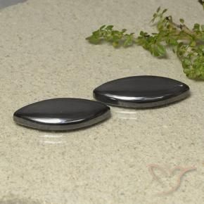 Gemas de Hematites Gris negro natural de 25.62 ct, Marquesa, Opaco
