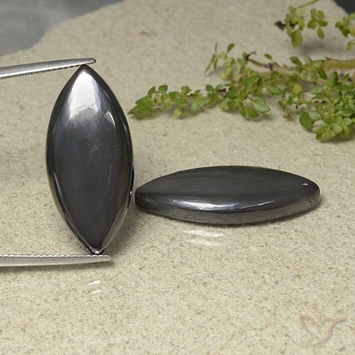 38.35ctw Natural Gris negro Hematites, Marquesa, Opaco