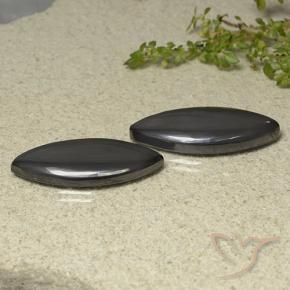 Gemas de Hematites Gris negro natural de 38.35 ct, Marquesa, Opaco