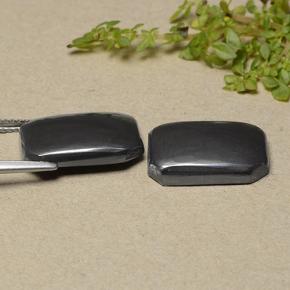 Gemas de hematita gris natural de 17,78 ct, corte esmeralda, opaco