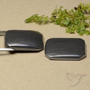 Gemas de Hematites Gris oscuro natural de 37.51 ct, Corte Octágono / Esmeralda, Opaco