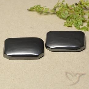 Gemas de Hematites Gris negro natural de 40.49 ct, Corte Octágono / Esmeralda, Opaco