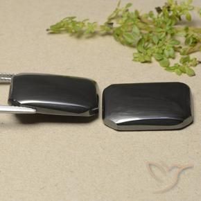Gemas de Hematites Gris negro natural de 40.49 ct, Corte Octágono / Esmeralda, Opaco