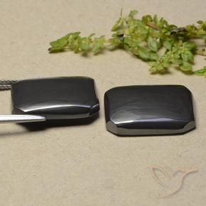 Gemas de Hematites Gris negro natural de 32.33 ct, Corte Octágono / Esmeralda, Opaco