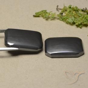 Gemas de Hematites Gris negro natural de 36.84 ct, Corte Octágono / Esmeralda, Opaco