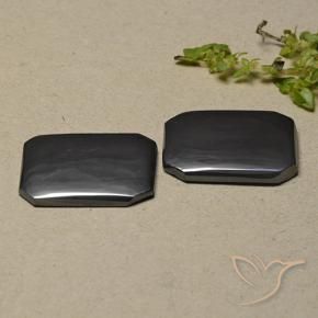 Gemas de Hematites Gris oscuro natural de 23.47 ct, Corte Octágono / Esmeralda, Opaco
