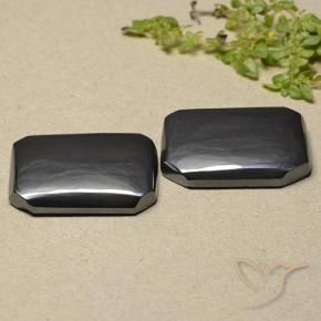 Gemas de Hematites Gris negro natural de 41.25 ct, Corte Octágono / Esmeralda, Opaco