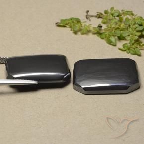 Gemas de Hematites Gris negro natural de 41.25 ct, Corte Octágono / Esmeralda, Opaco