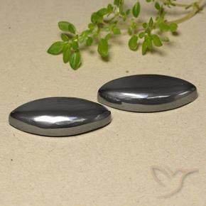 Gemas de Hematites Gris negro natural de 46.29 ct, Marquesa, Opaco