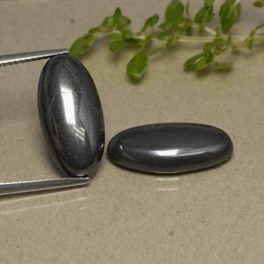 Gemas de Hematites Gris negro natural de 18.81 ct, Corte Óvalo, Opaco