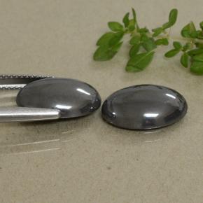 Gemas de Hematites Gris negro natural de 14.47 ct, Corte Óvalo, Opaco