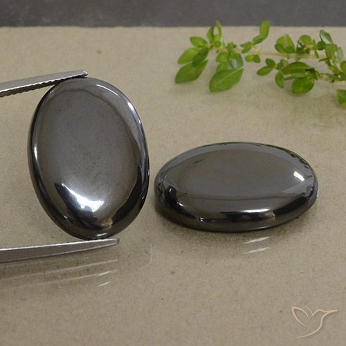 53.80ctw Natural Gris negro Hematites, Ovalada, Opaco