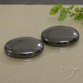 Gemas de Hematites Gris negro natural de 53.80 ct, Ovalada, Opaco