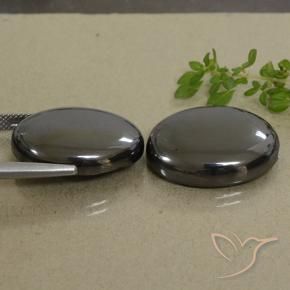 Gemas de Hematites Gris negro natural de 66.71 ct, Ovalada, Opaco