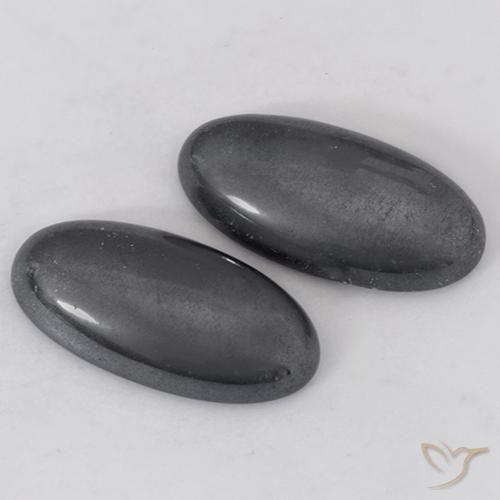 Gemas de Hematites Gris natural de 17.96 ct, Ovalada, Opaco