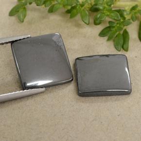 Gemas de hematita gris natural de 9,68 ct, cuadrado, opaco