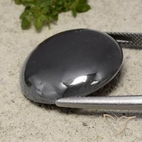 Hematites Gris negro natural de 37.89 ct, Redondo, Opaco
