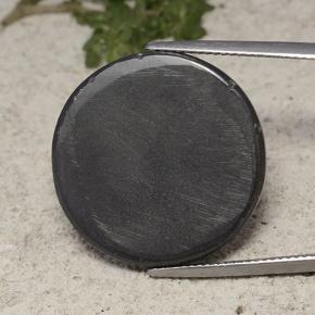 Hematita gris natural de 41,40 ct, corte redondo, opaco