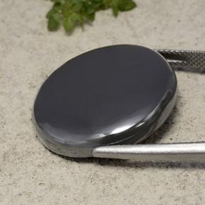 Hematita gris natural de 41,40 ct, corte redondo, opaco