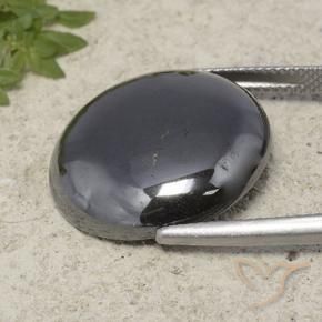 Hematites Gris oscuro natural de 33.63 ct, Redondo, Opaco